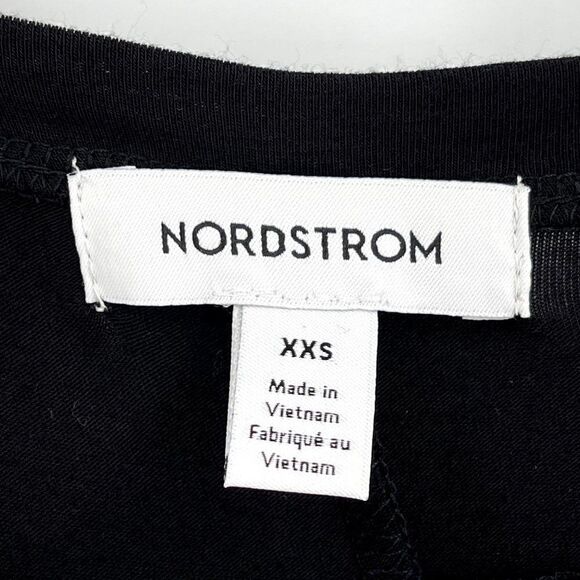 Nordstrom Drapey Sleeveless Handkerchief Hem Midi Sheath Dress Pockets Black XXS - Picture 6 of 11